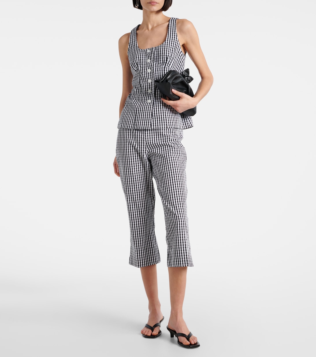 Pantalon capri en coton à carreaux | Faithfull