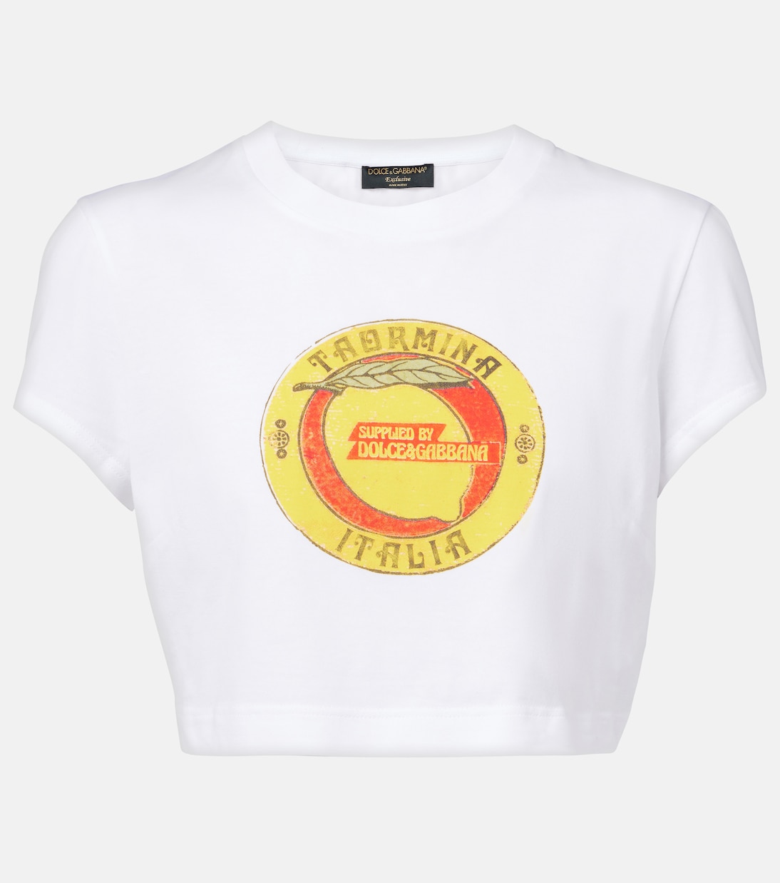 Cropped printed cotton T-shirt | Dolce&Gabbana