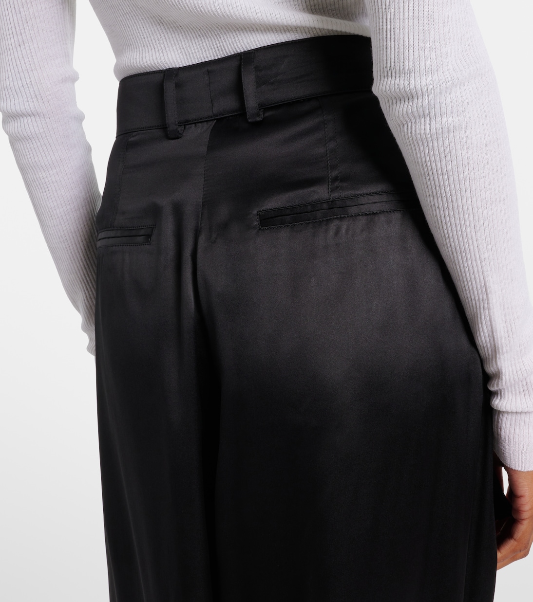 High-rise silk satin cargo pants | Chloé