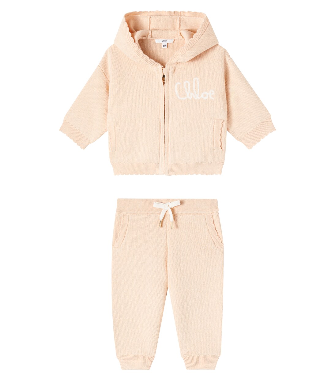 Baby set of cotton and wool hoodie and sweatpants | Chloé Kids