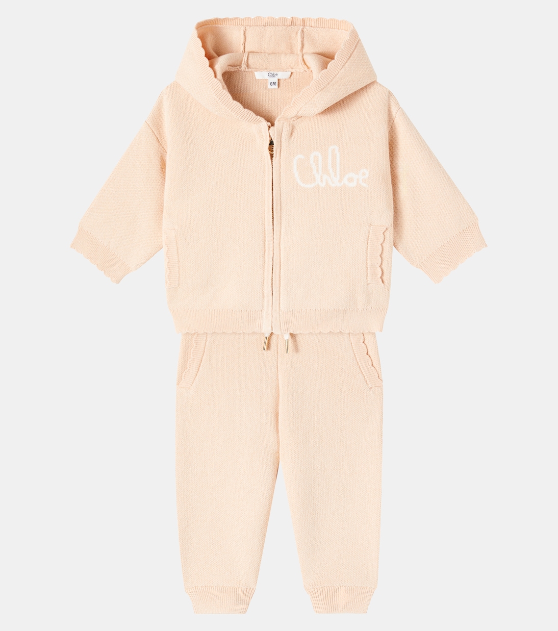 Baby set of cotton and wool hoodie and sweatpants | Chloé Kids