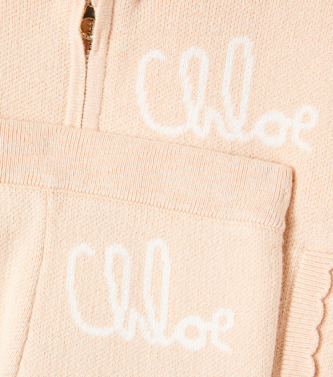 Baby set of cotton and wool hoodie and sweatpants | Chloé Kids