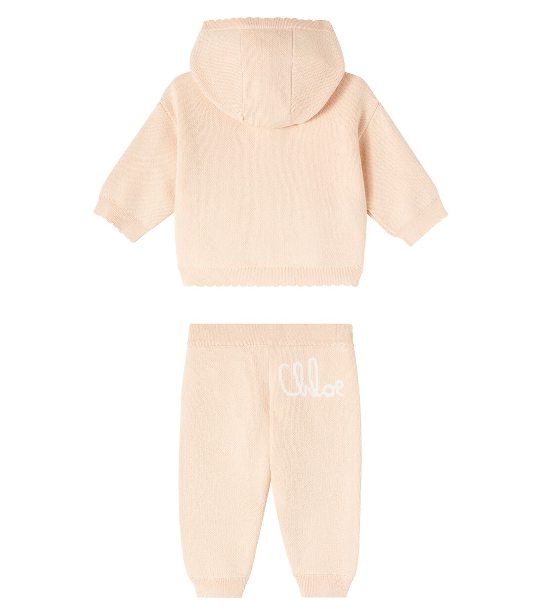 Baby set of cotton and wool hoodie and sweatpants | Chloé Kids