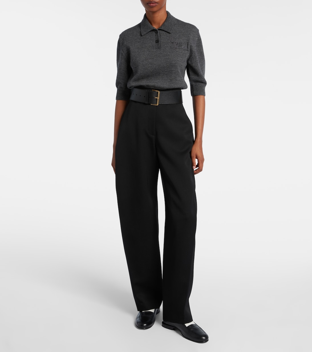 Cropped wool and alpaca polo sweater | Givenchy