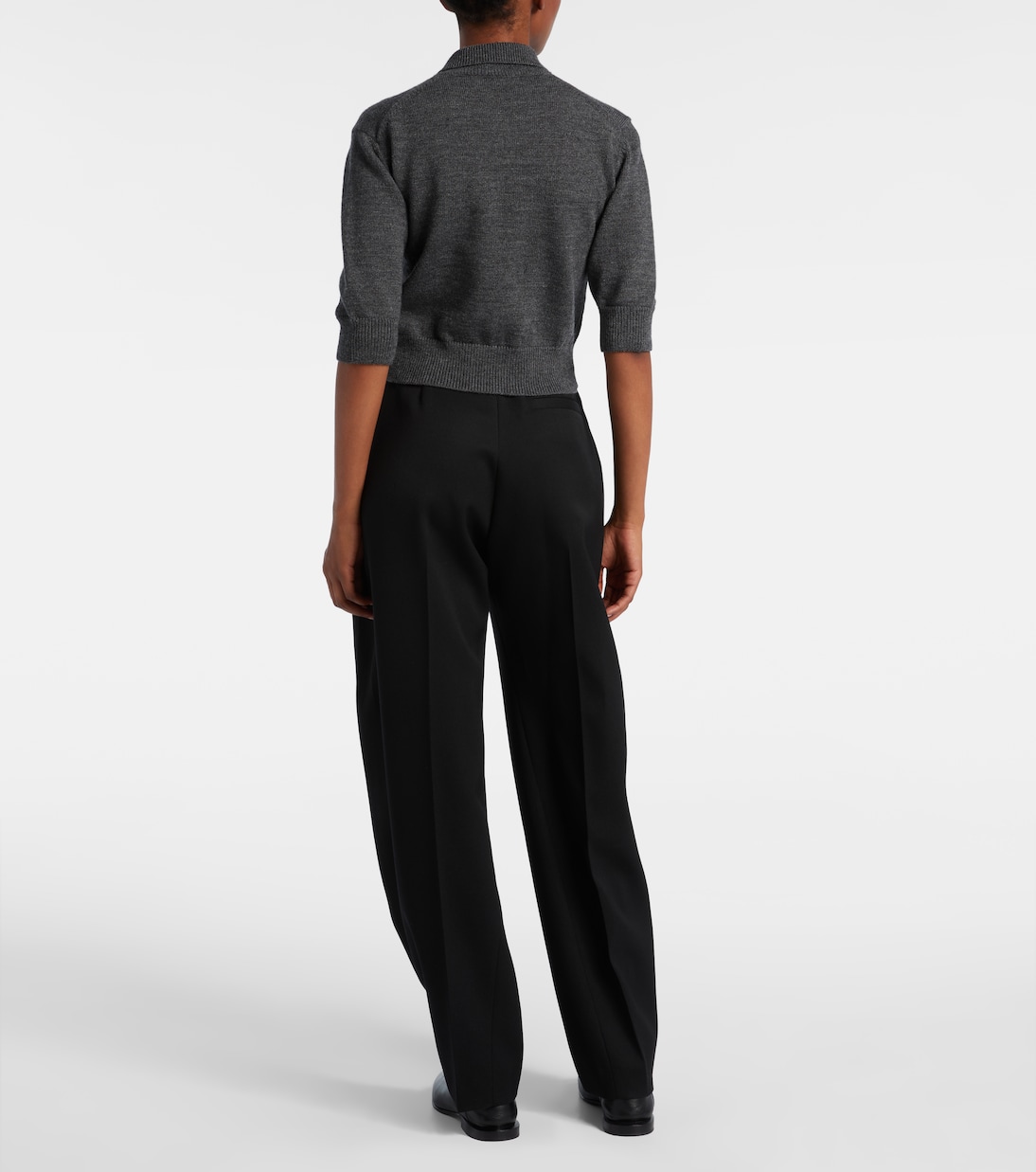 Cropped wool and alpaca polo sweater | Givenchy