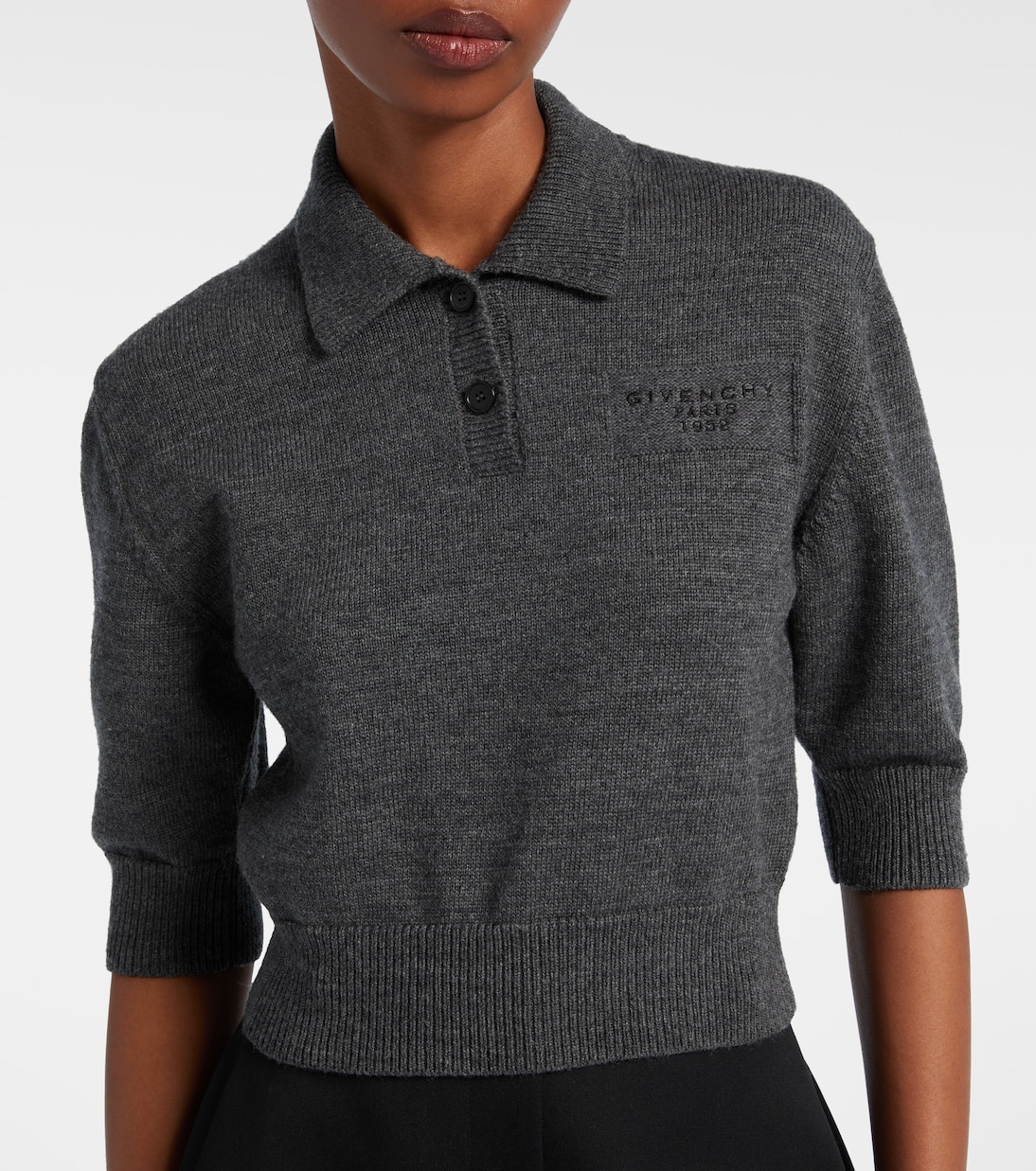 Cropped wool and alpaca polo sweater | Givenchy
