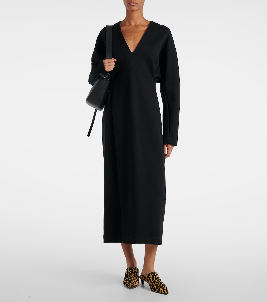 Robe midi en coton mélangé | Plan C