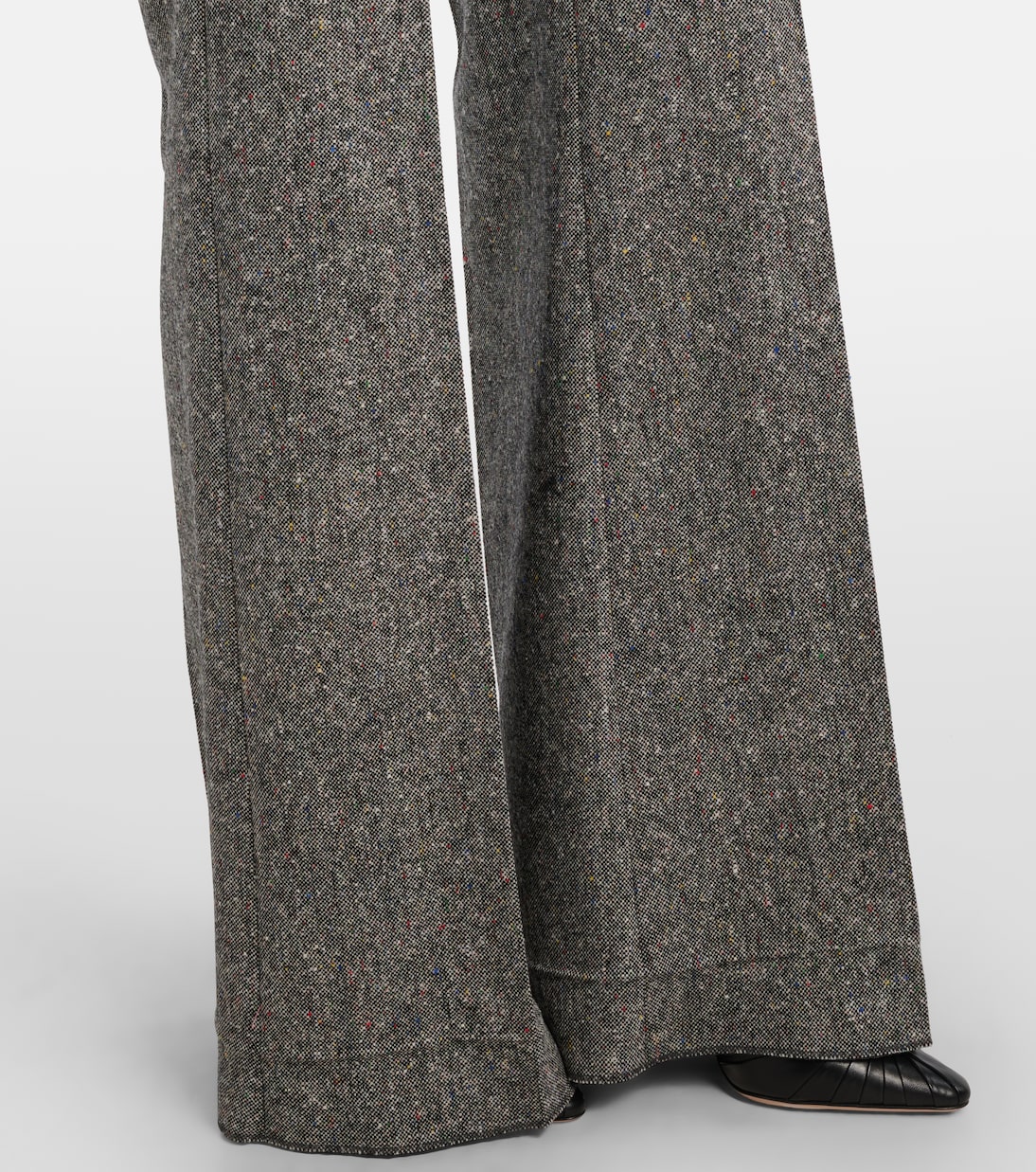 Pantalon ample à taille haute en laine mélangée | Valentino