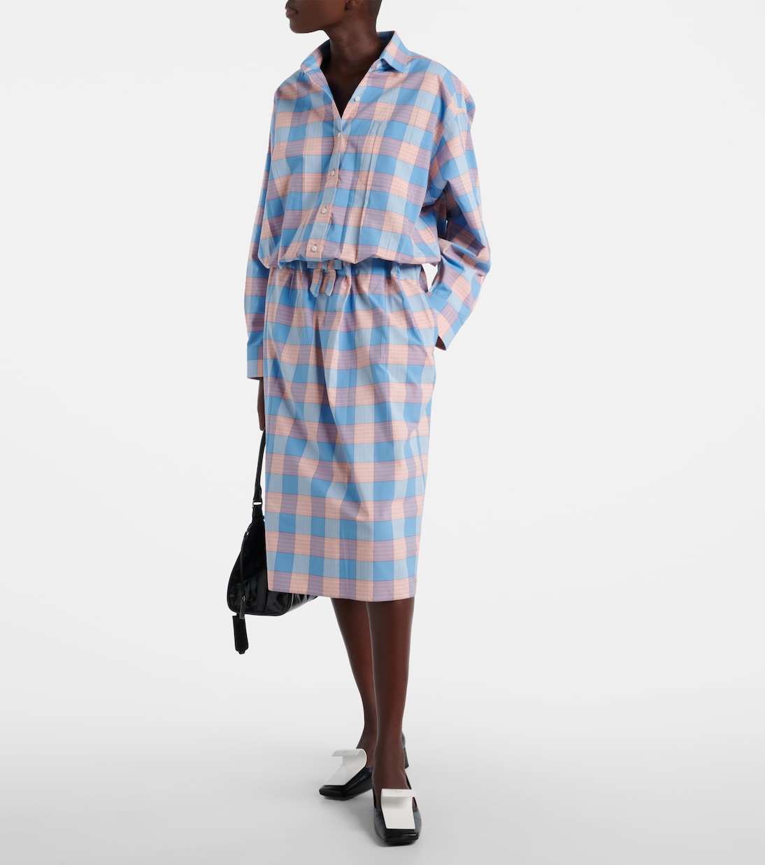 Chemise en coton à carreaux | Prada