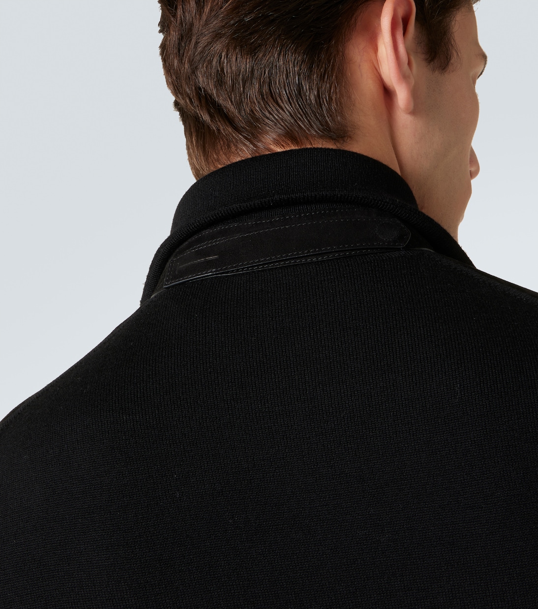 Suede and wool-blend zip-up sweater | Tom Ford