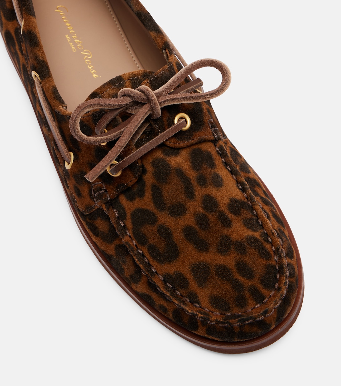 Vandee leopard-print suede boat shoes | Gianvito Rossi