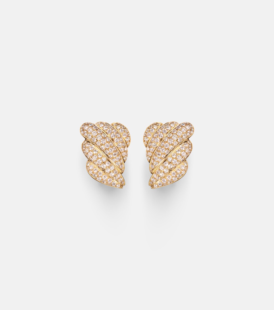 Croissant 18kt gold earrings with diamonds | Anita Ko