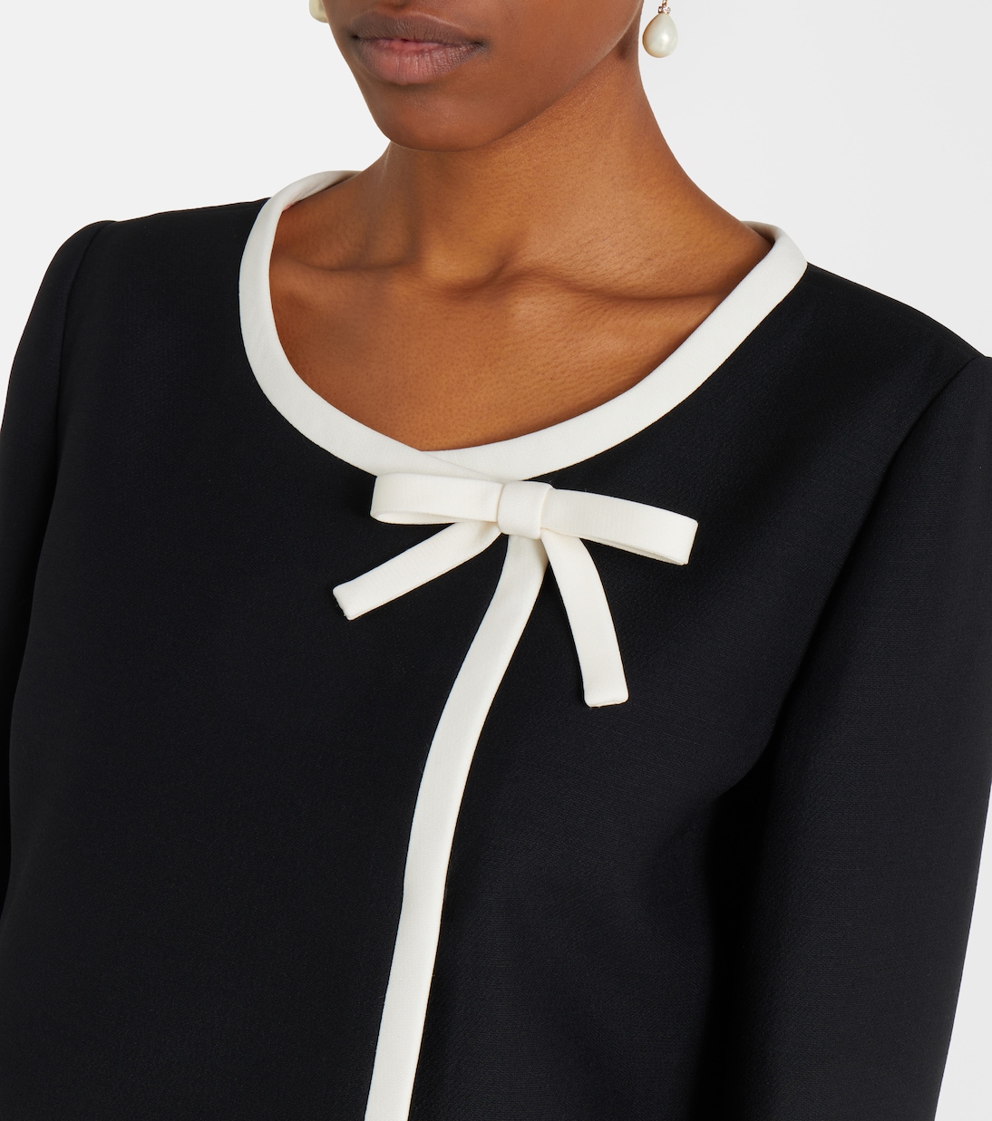 Crepe Couture bow-detail cropped jacket | Valentino