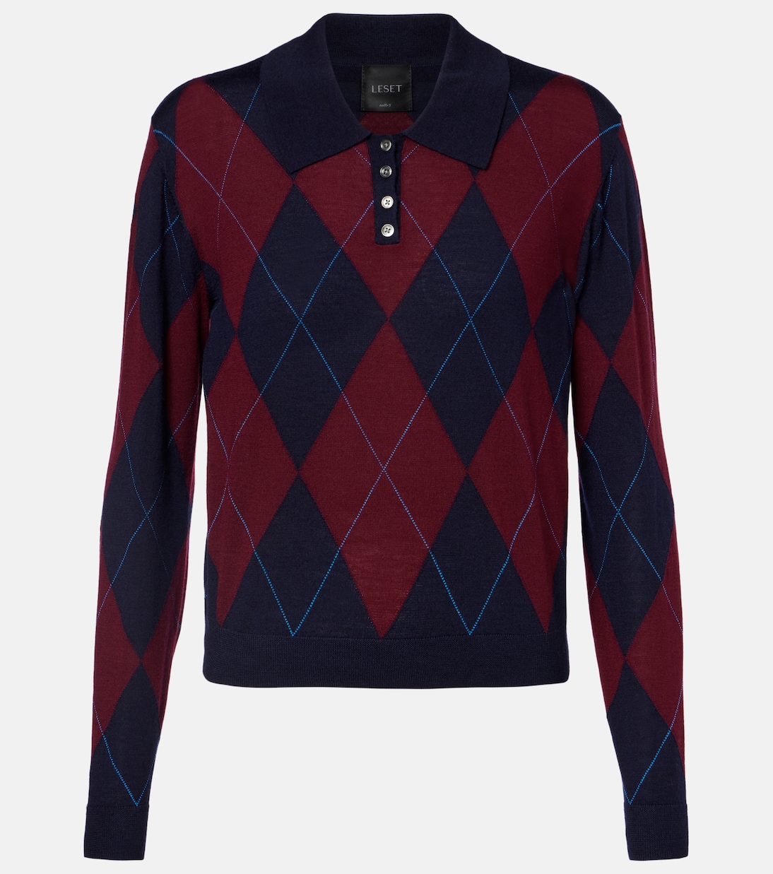 James argyle wool polo sweater  | Leset