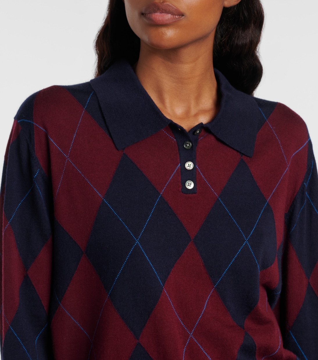 James argyle wool polo sweater  | Leset
