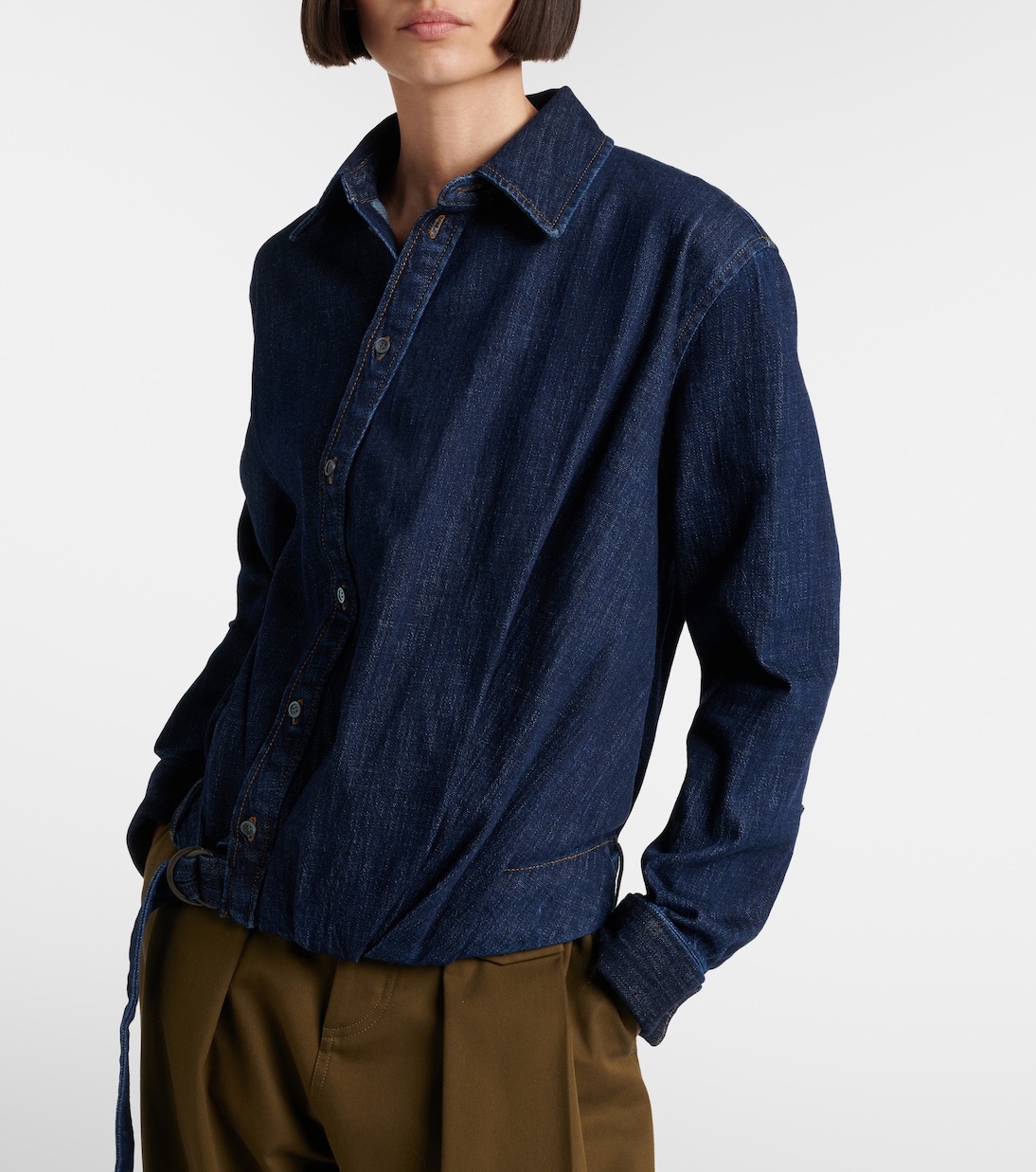 Gathered denim shirt | Loewe