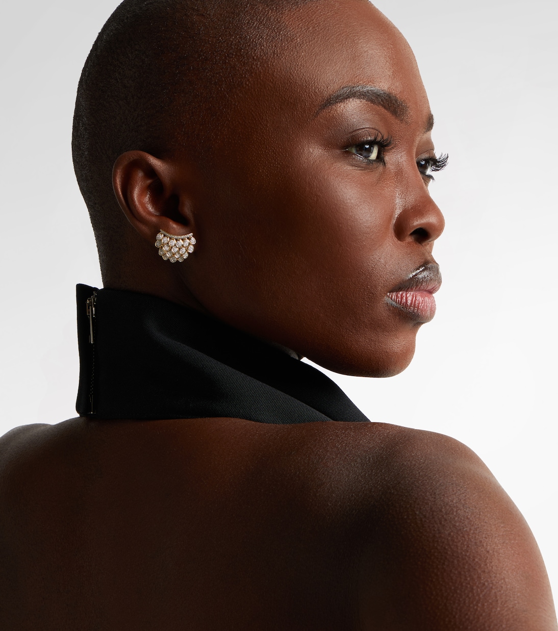 Einzelner Ohrring Blossom aus 18kt Gelbgold mit Diamanten | Rainbow K