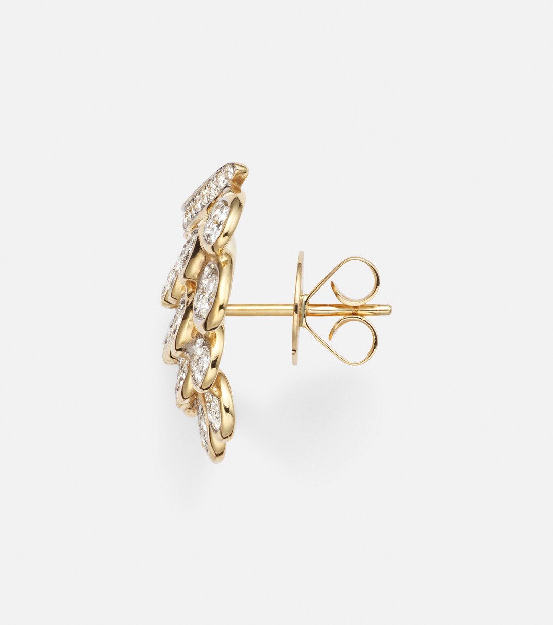 Einzelner Ohrring Blossom aus 18kt Gelbgold mit Diamanten | Rainbow K