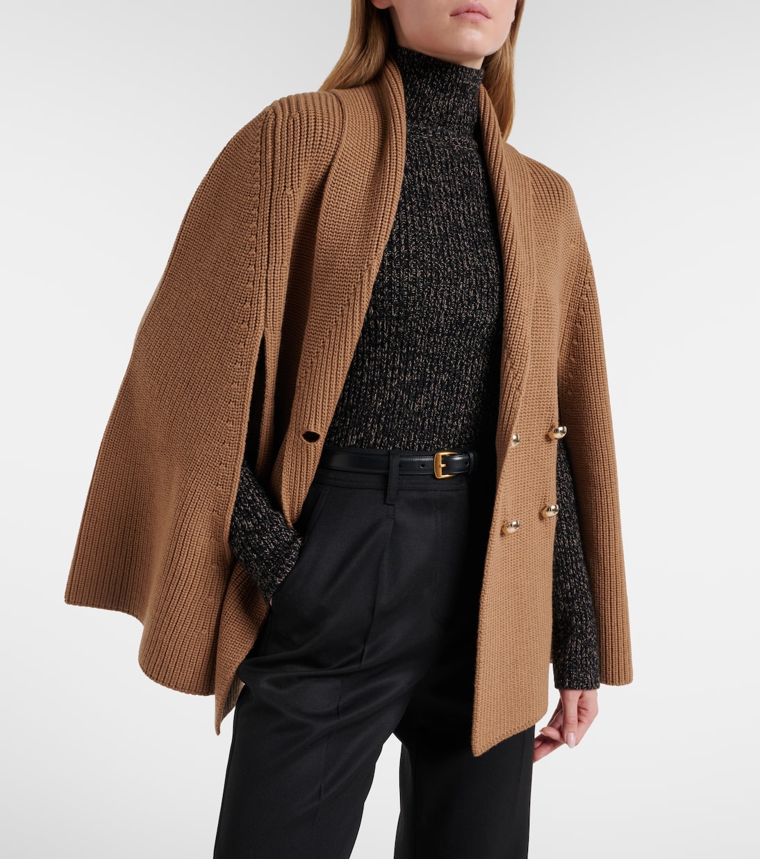 Agenzia double-breasted virgin wool cape | Max Mara