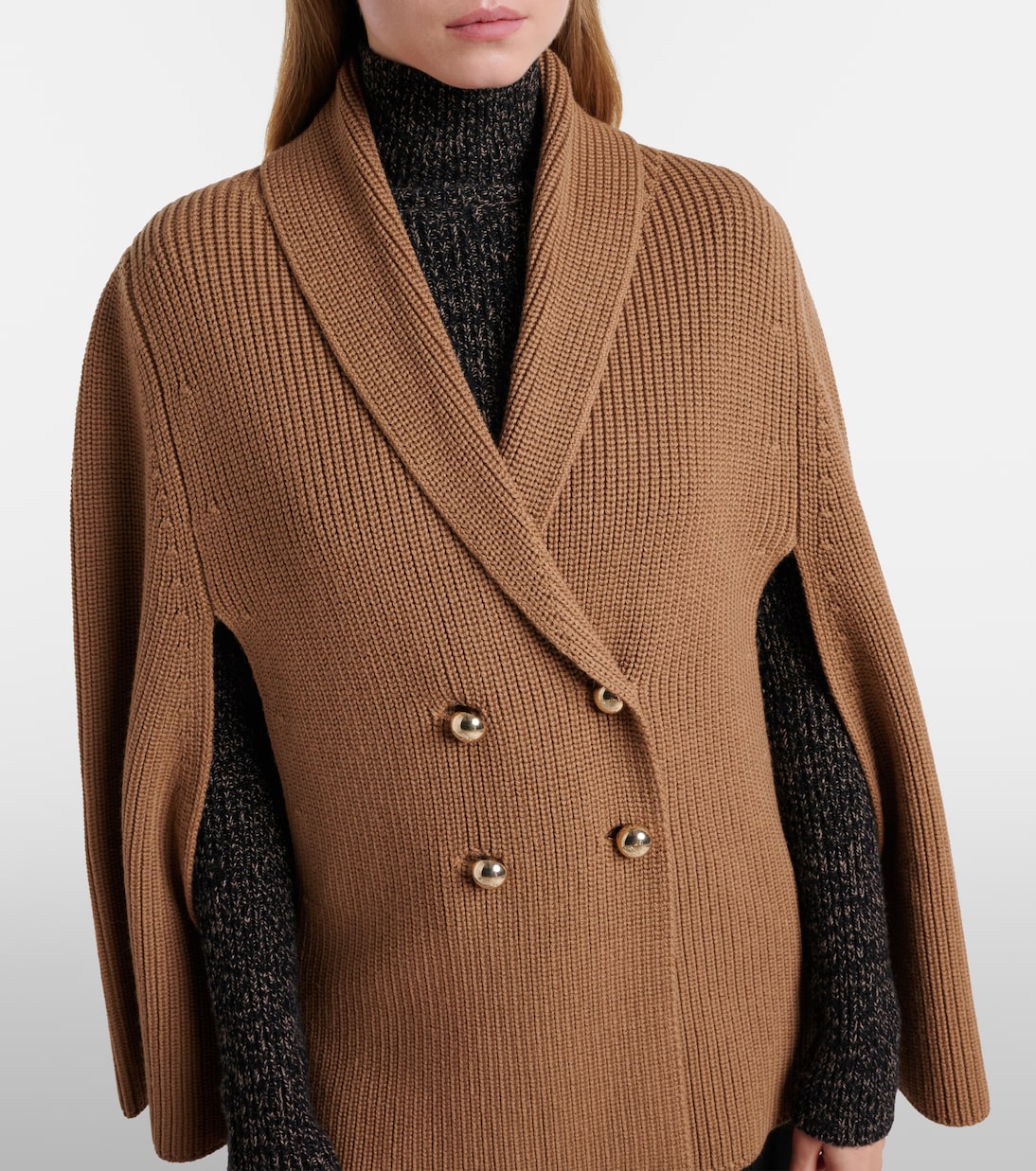 Agenzia double-breasted virgin wool cape | Max Mara