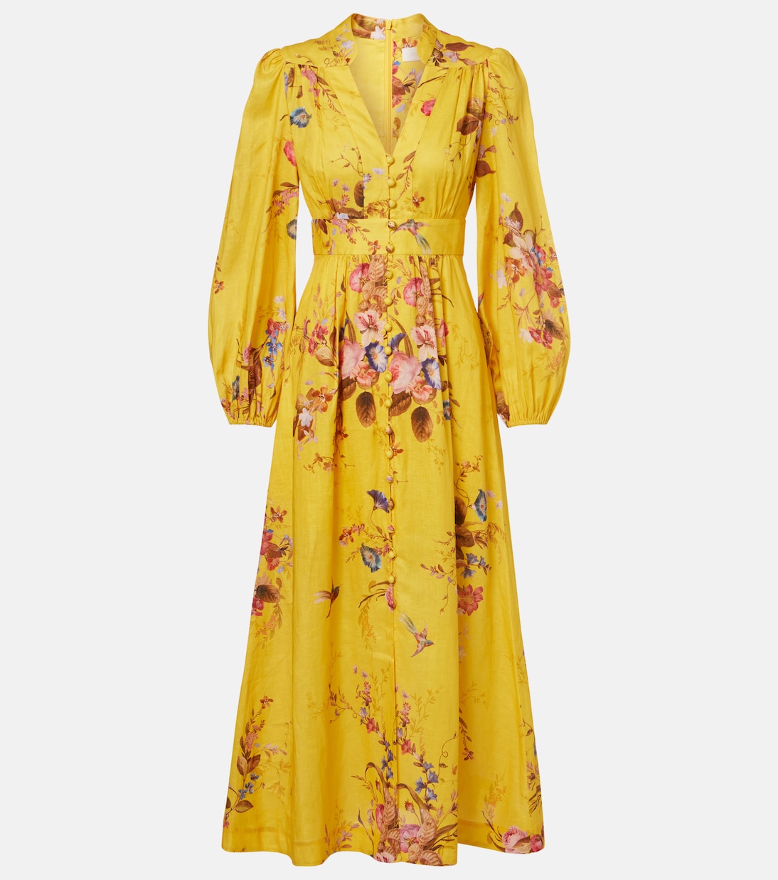 Floral linen midi dress | Zimmermann