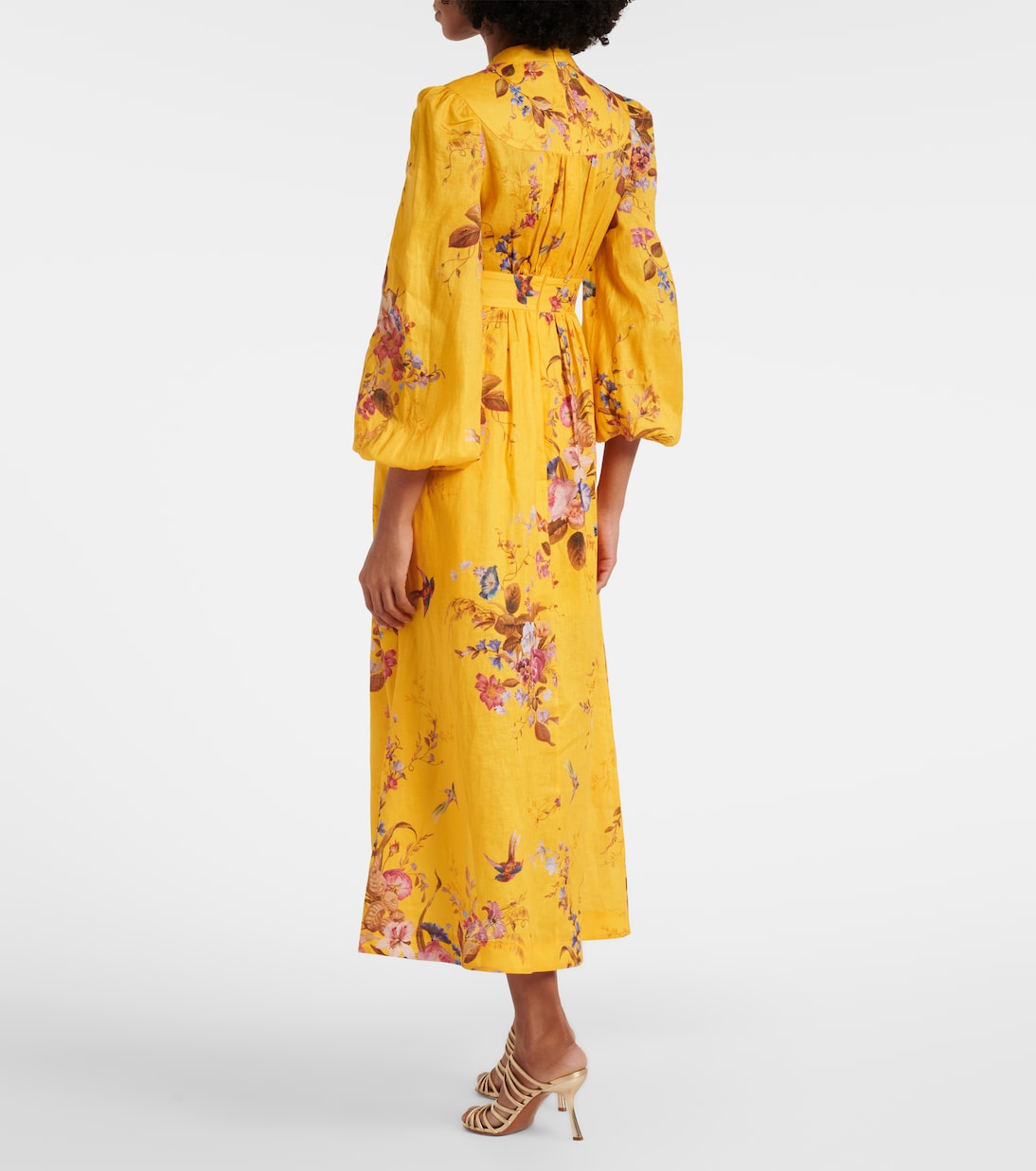 Floral linen midi dress | Zimmermann