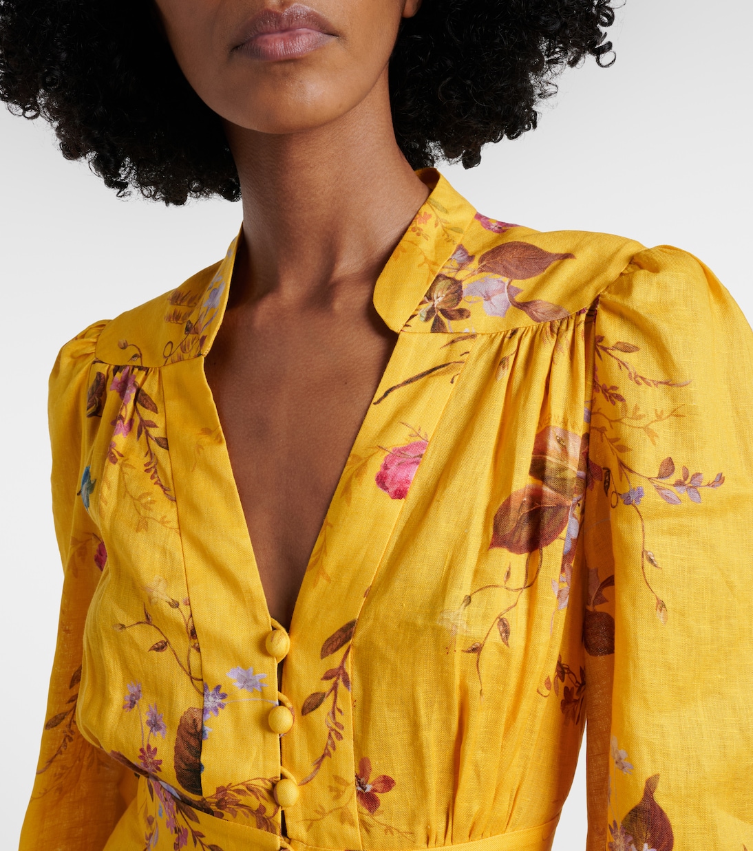 Floral linen midi dress | Zimmermann