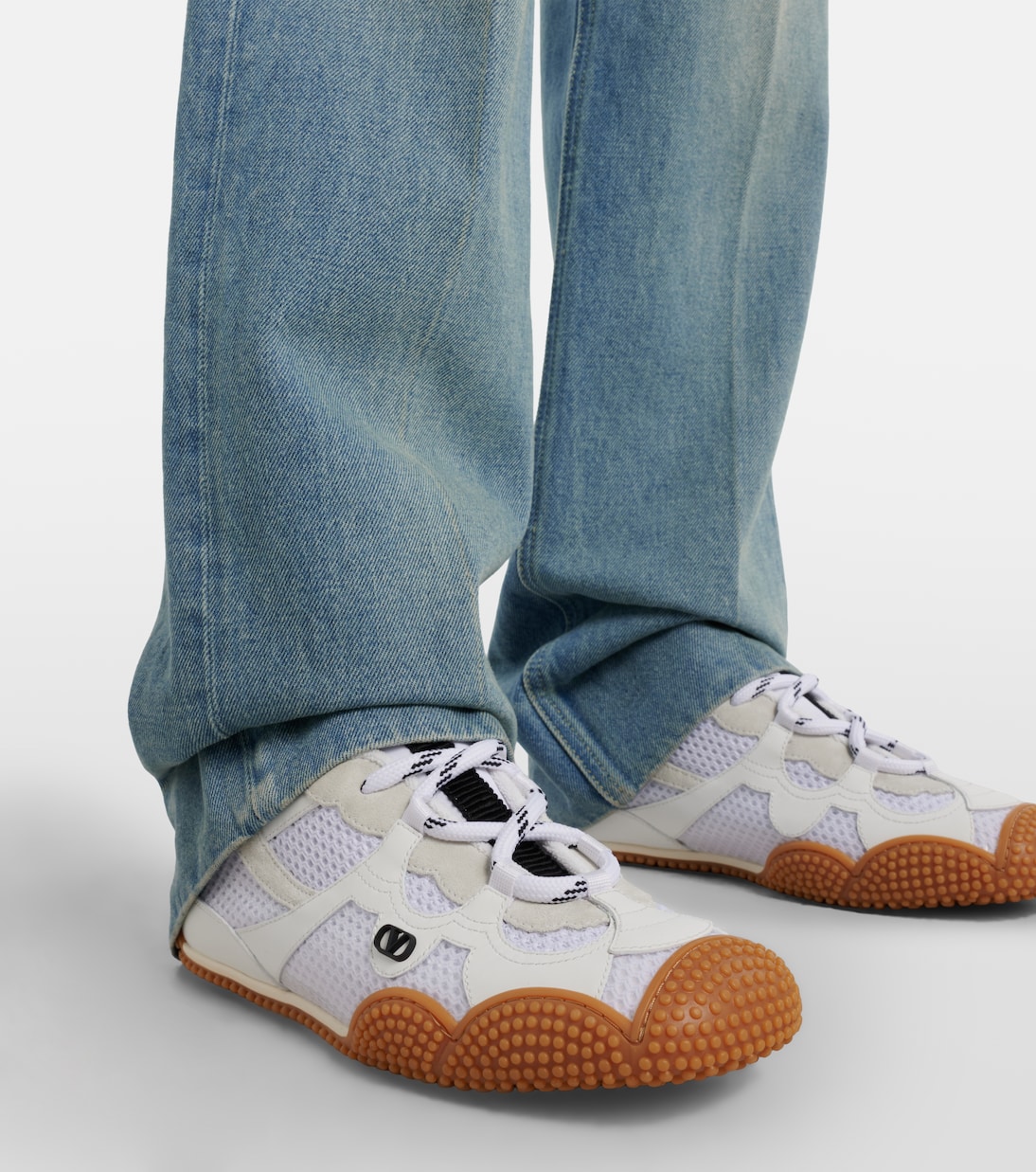 Amphibia suede-trimmed sneakers  | Valentino Garavani