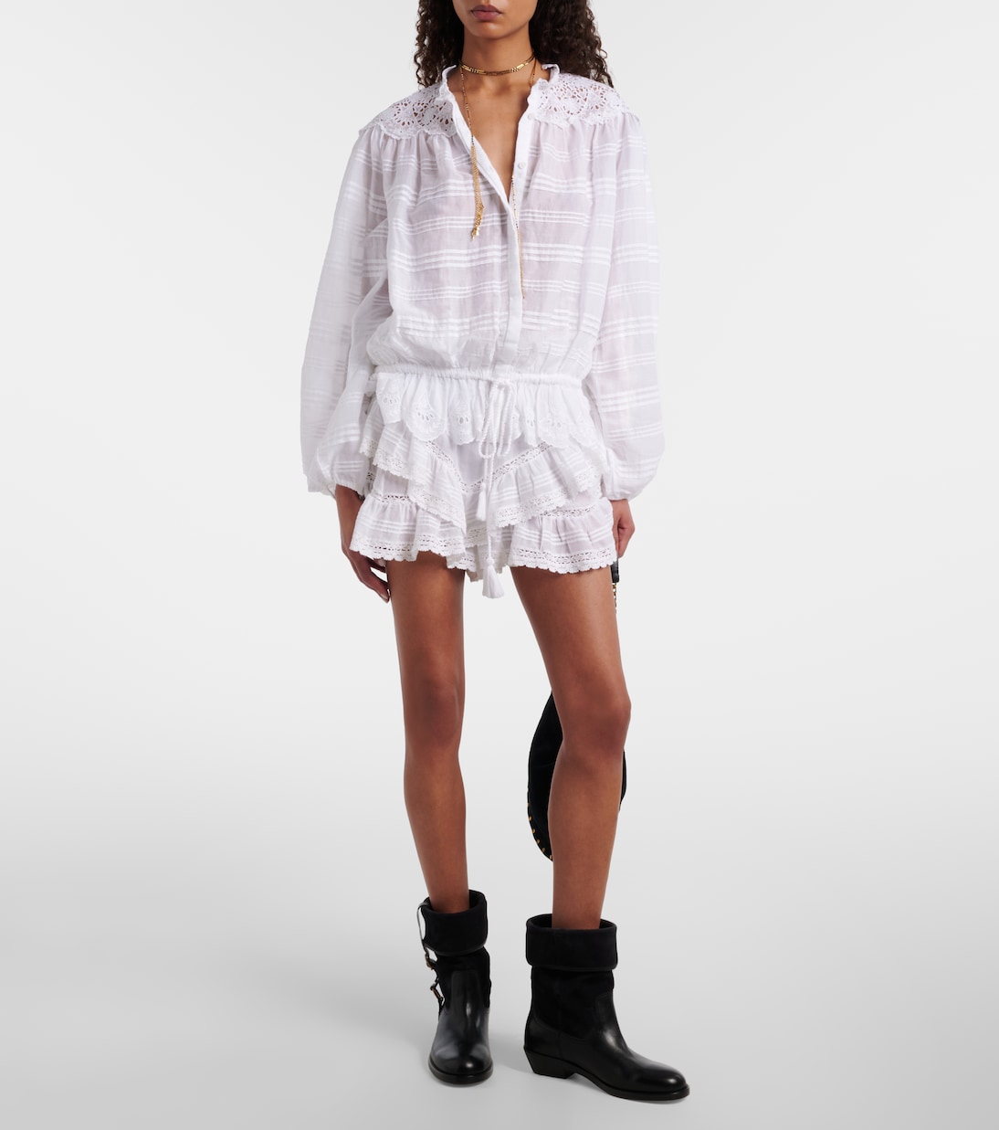 Polly lace and cotton blouse | Marant Etoile