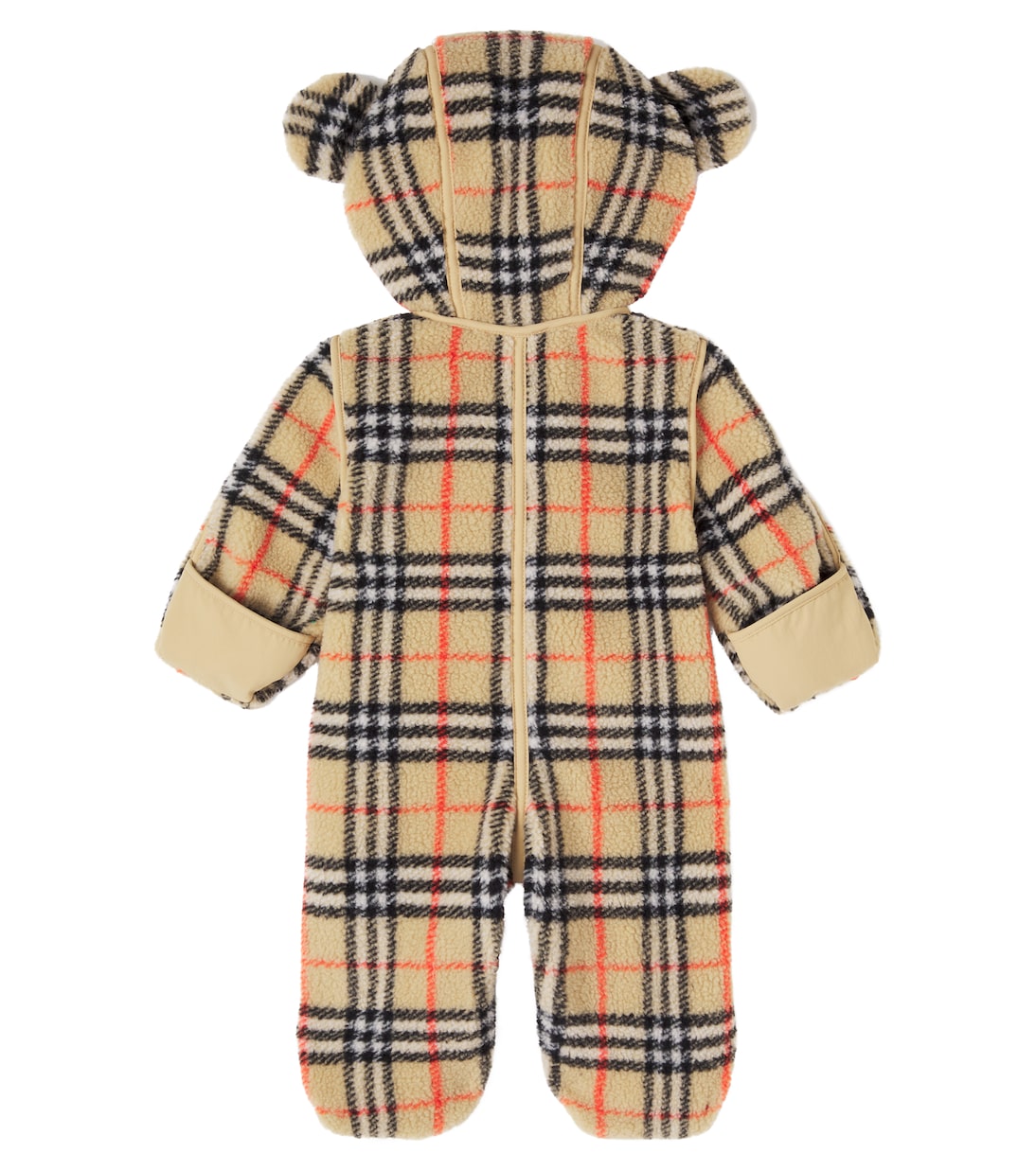 Baby Burberry Check hooded teddy onesie | Burberry Kids