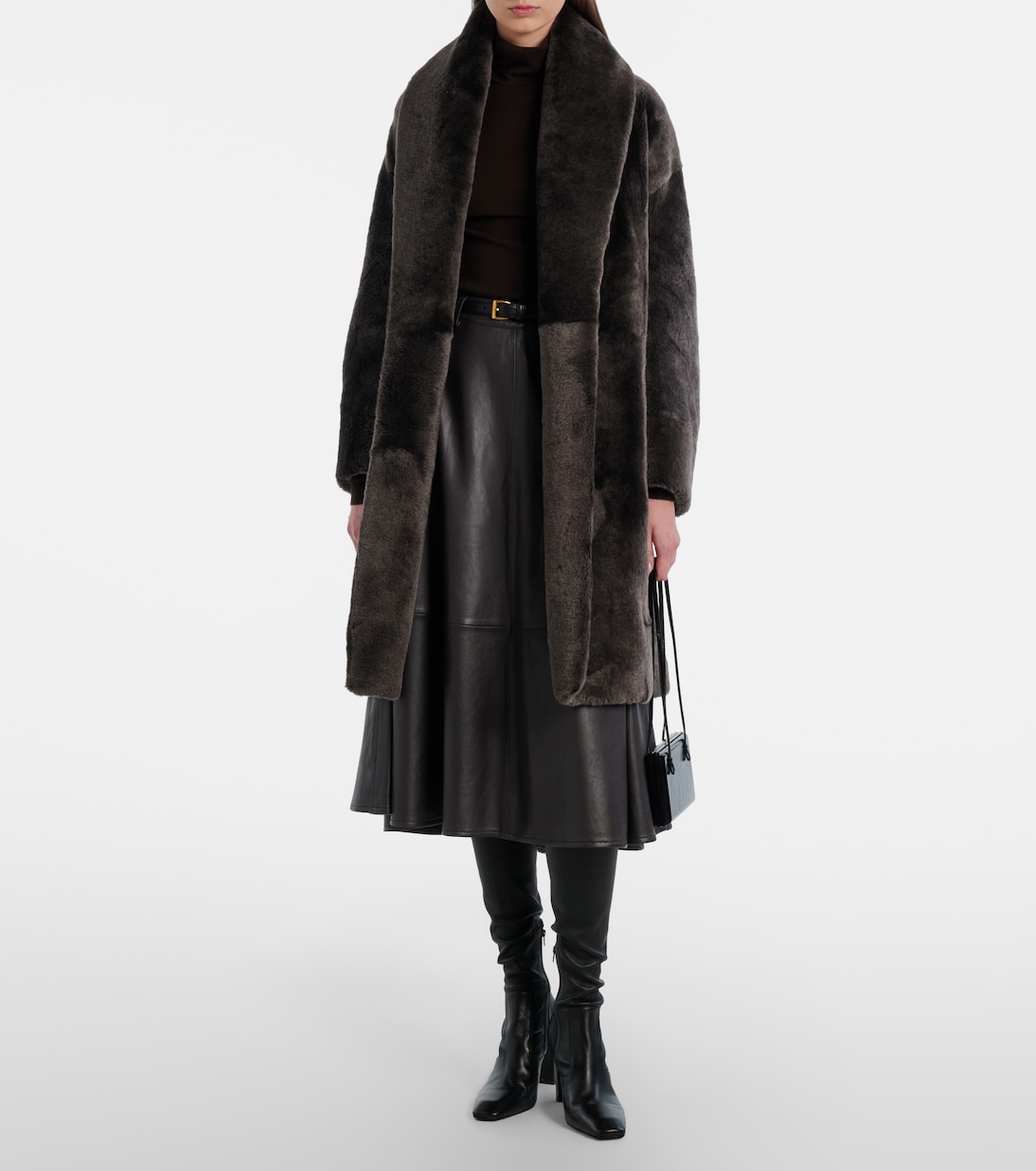 Juno shearling wrap coat | Nour Hammour