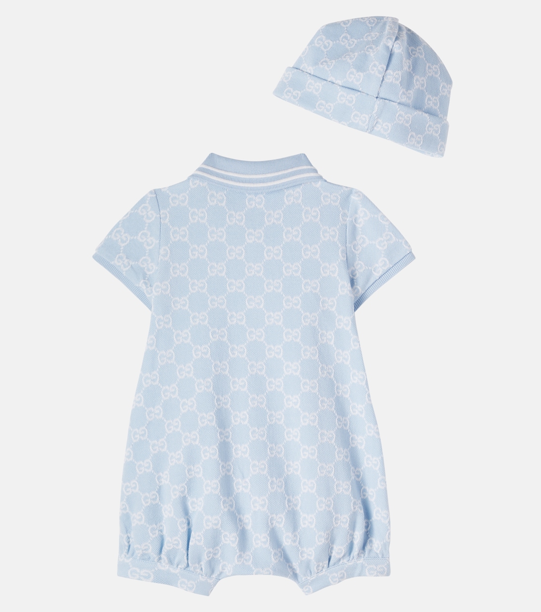 Baby GG cotton hat and onesie set | Gucci Kids