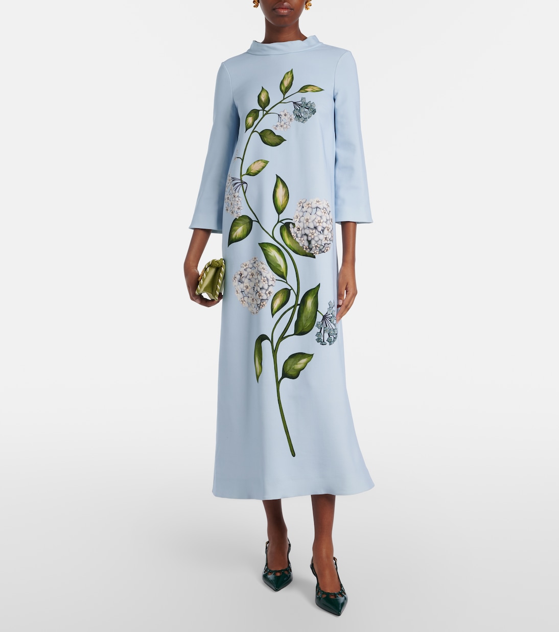 Porcelain Flower wool-blend kaftan | Oscar de la Renta
