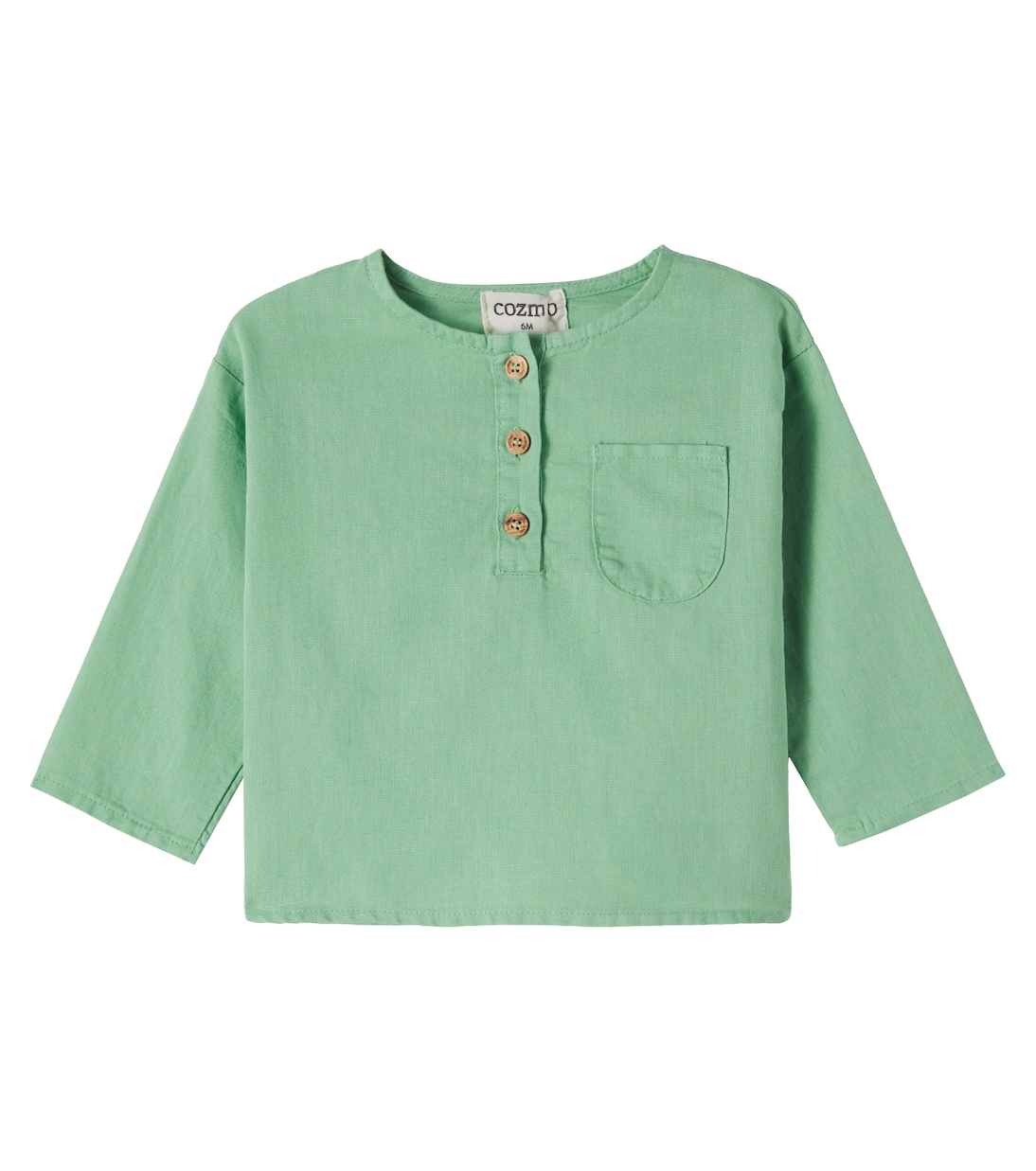 Baby Henley-Top Alder aus Baumwolle und Leinen | Cozmo