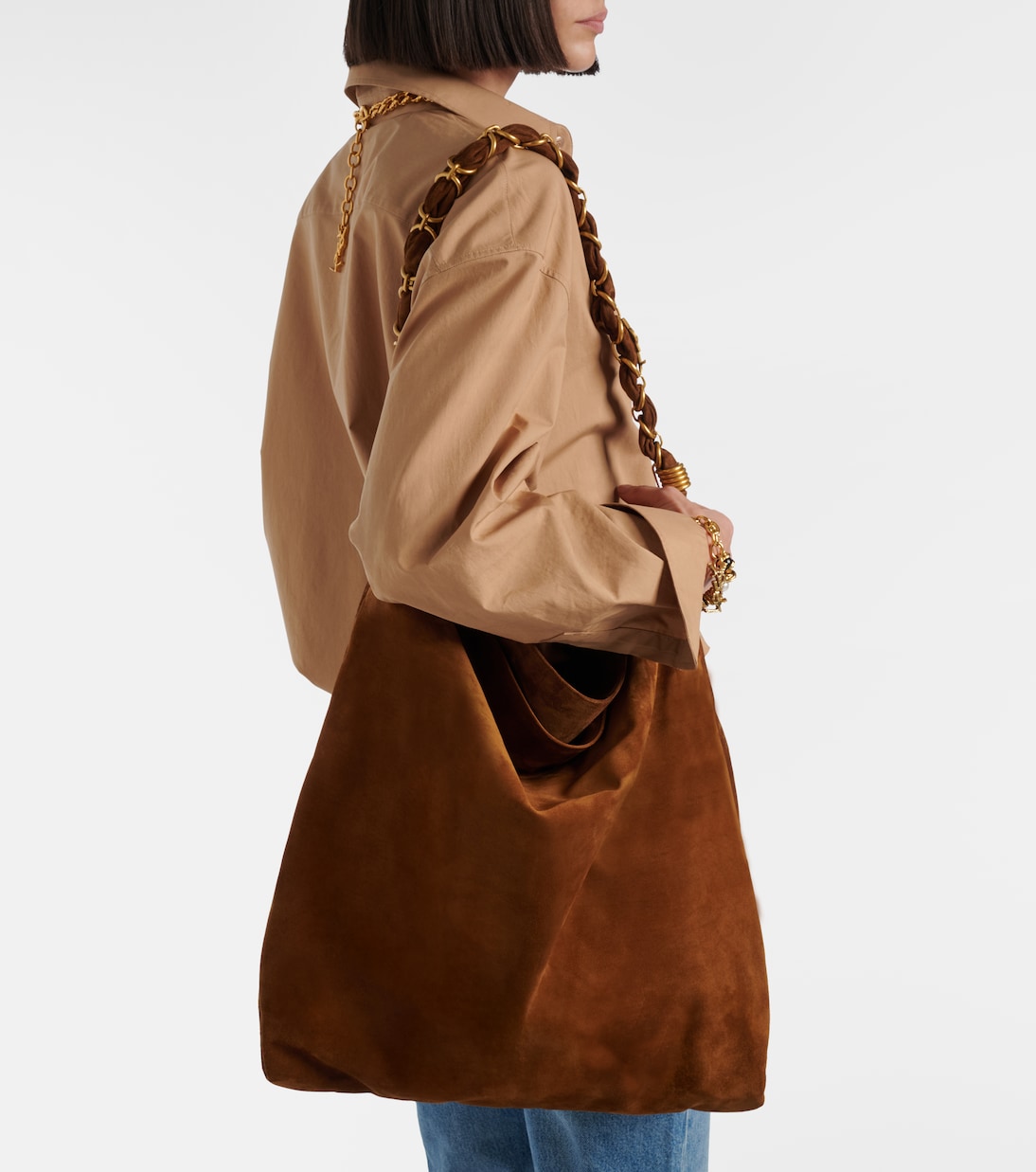 Schultertasche Amalia Cassandre aus Veloursleder | Saint Laurent