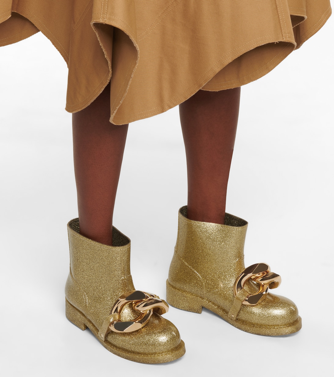 Botines de goma con cadena y glitter | JW Anderson