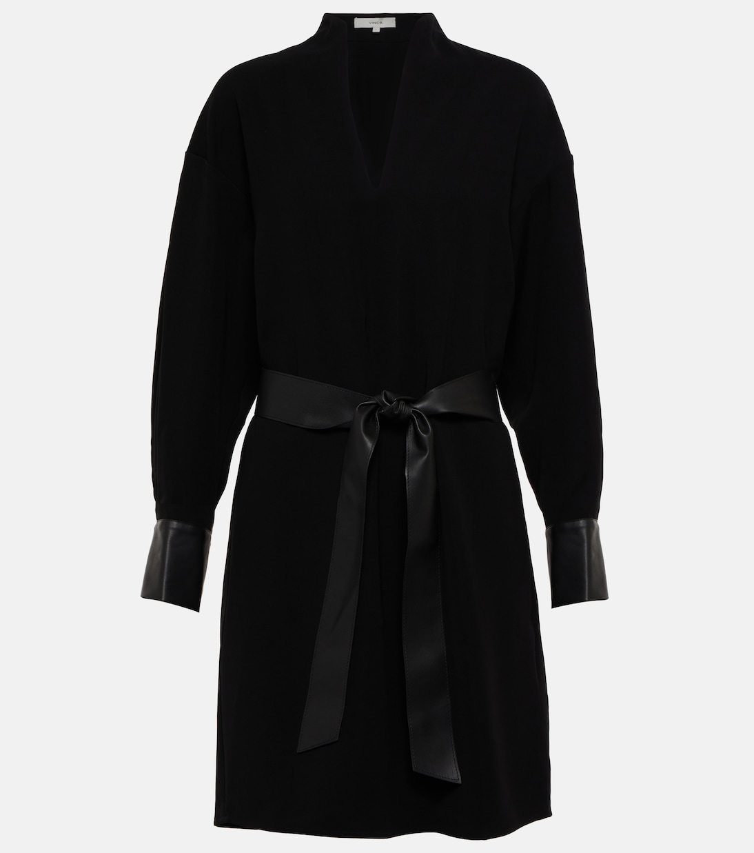 Minikleid mit Lederimitat | Vince
