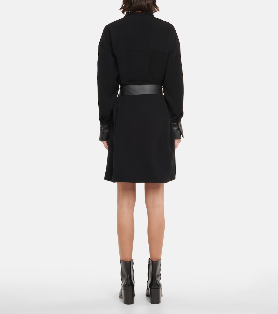Minikleid mit Lederimitat | Vince