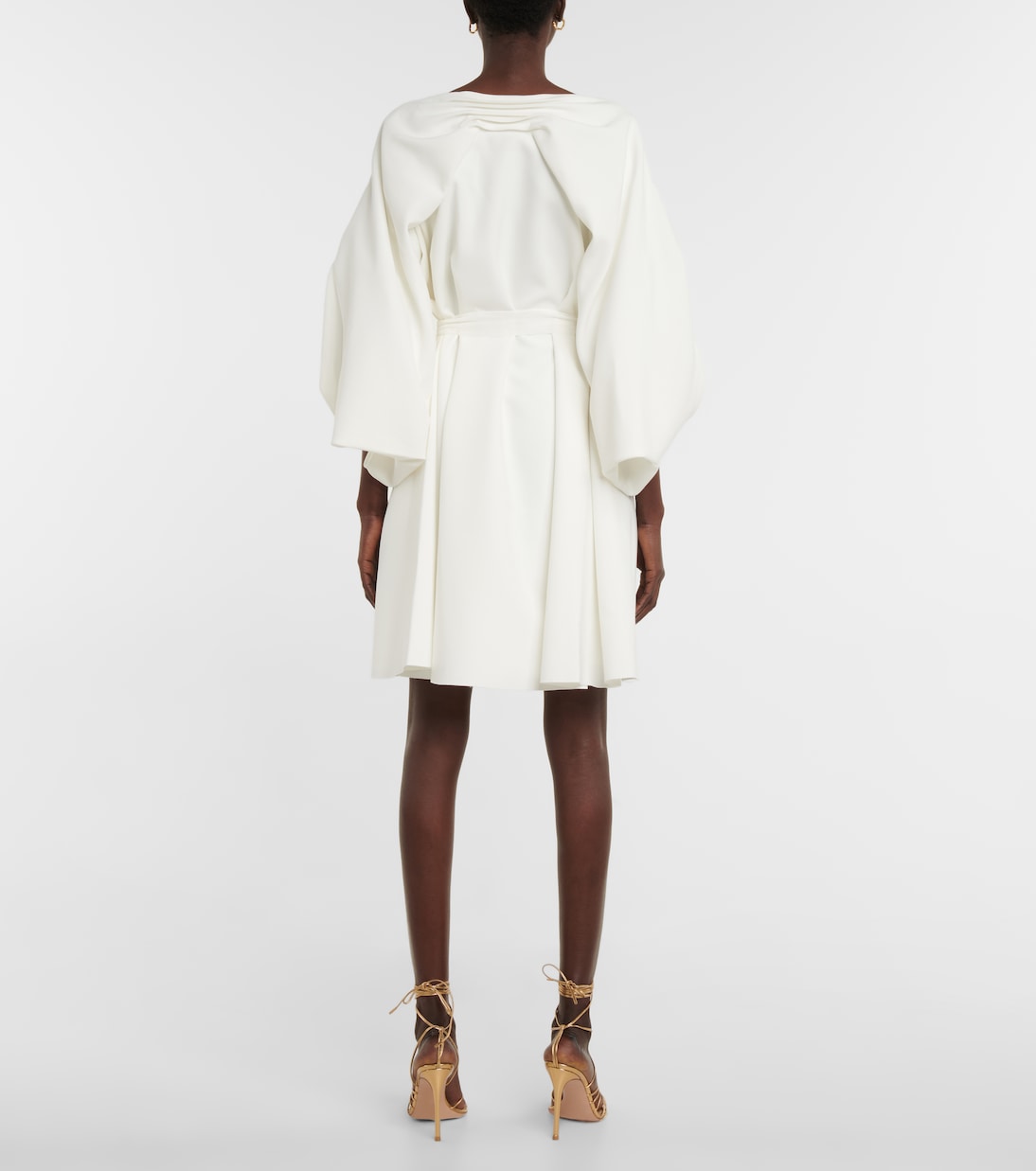 Bridal puff-shoulder crêpe minidress | Roksanda