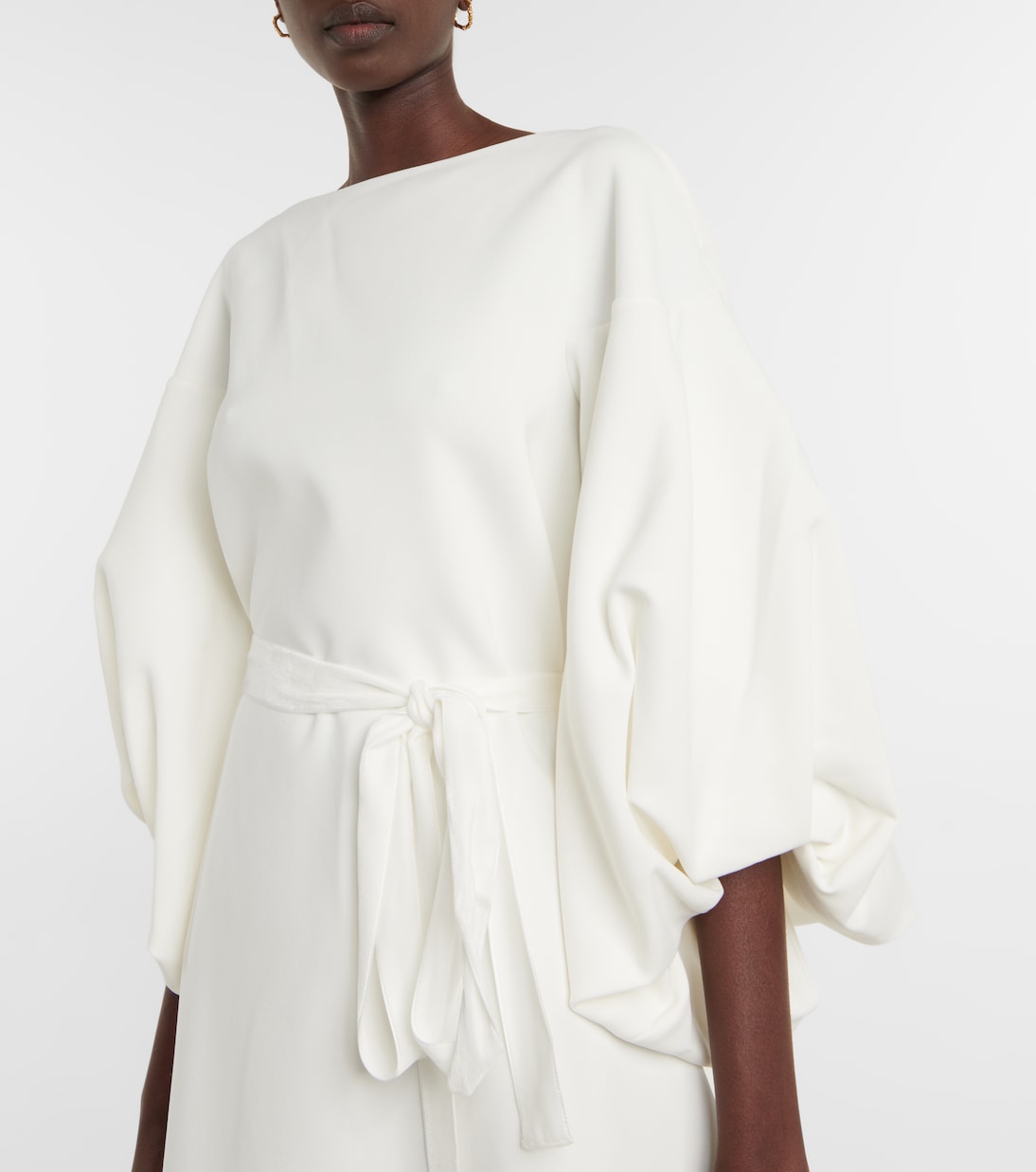 Bridal puff-shoulder crêpe minidress | Roksanda