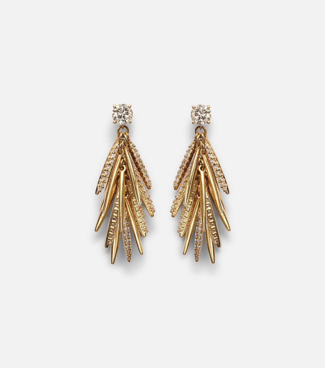 Boucles d'oreilles Grass Sunshine Drop en or 18 ct et diamants | Ileana Makri