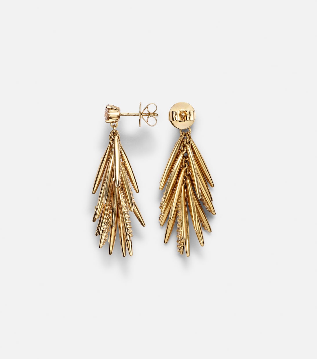 Boucles d'oreilles Grass Sunshine Drop en or 18 ct et diamants | Ileana Makri