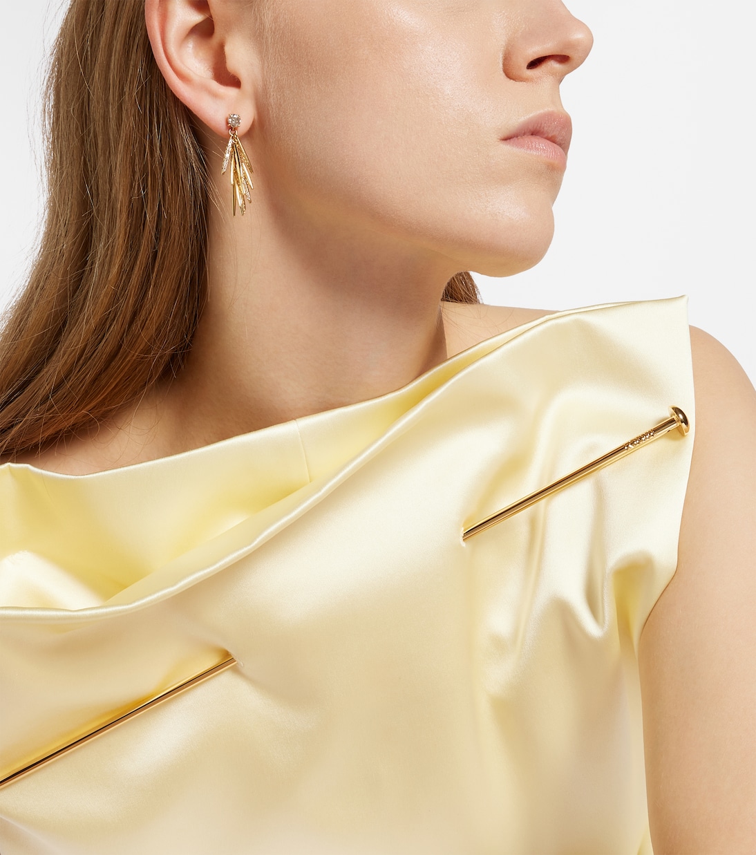 Boucles d'oreilles Grass Sunshine Drop en or 18 ct et diamants | Ileana Makri