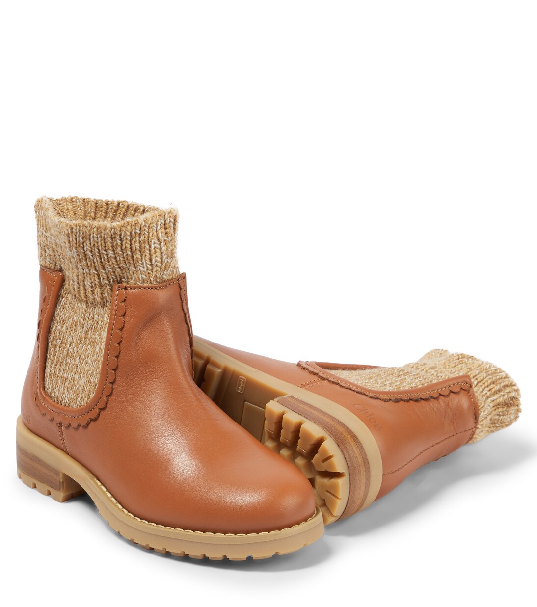Leather sock boots | Chloé Kids