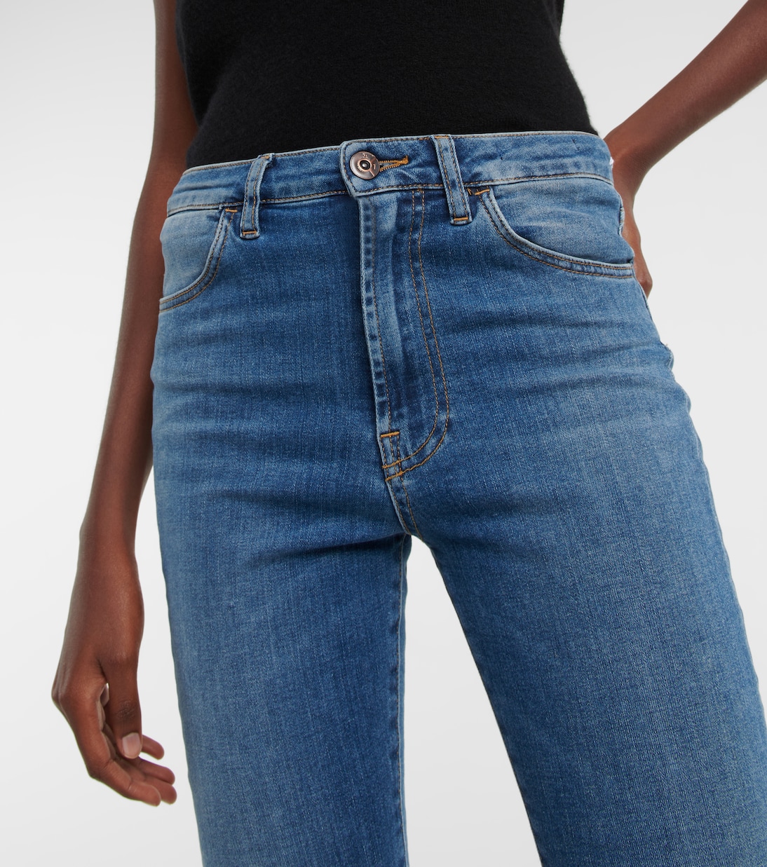Jean raccourci évasé à taille mi-haute | 3x1 N.Y.C.