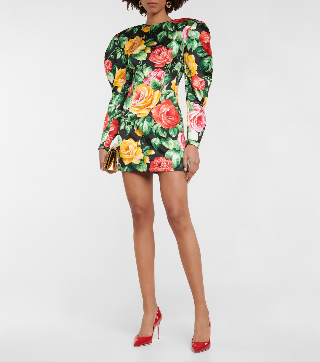 Puff-sleeve floral minidress | Dolce&Gabbana