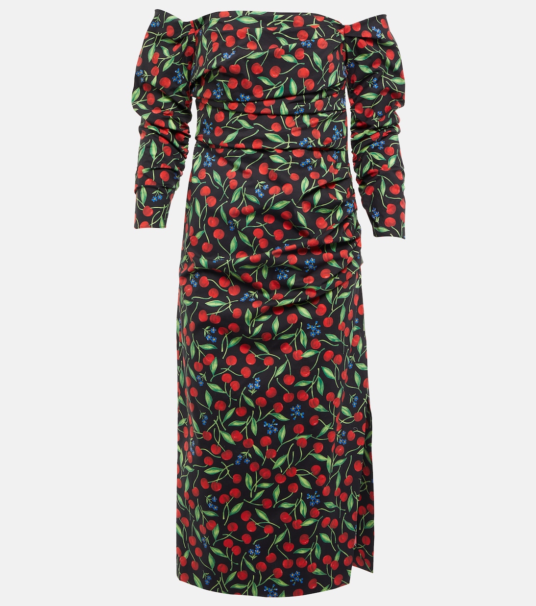 Off-shoulder cotton-blend midi dress | Carolina Herrera