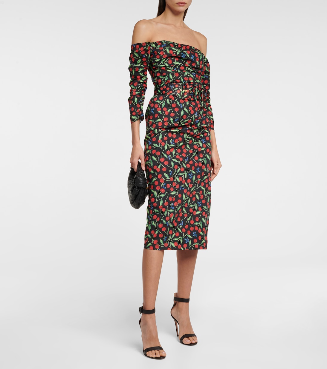 Off-shoulder cotton-blend midi dress | Carolina Herrera
