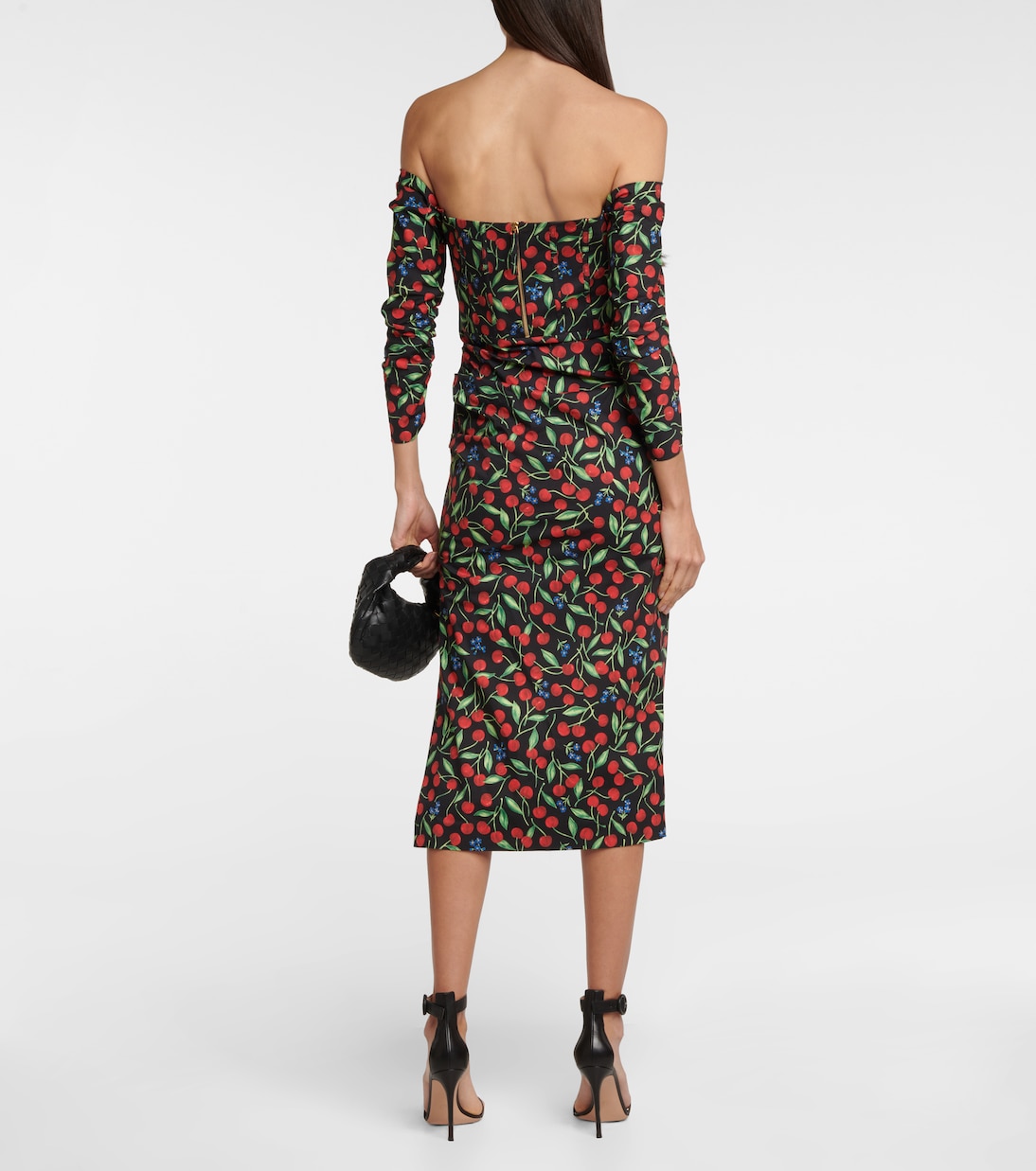Off-shoulder cotton-blend midi dress | Carolina Herrera
