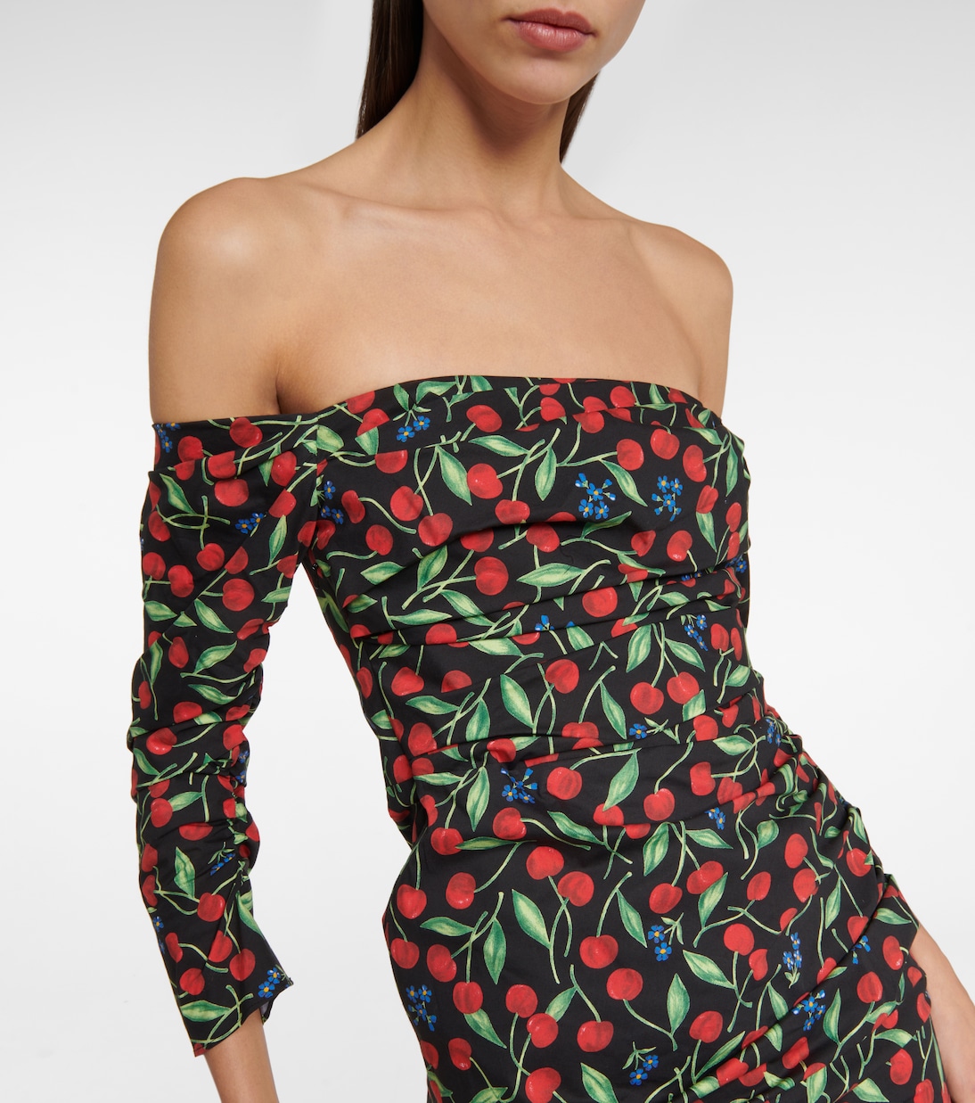 Off-shoulder cotton-blend midi dress | Carolina Herrera